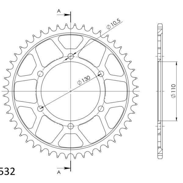 Supersprox Steel Rear Sprocket 1875:48 Black
