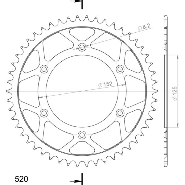 Supersprox Rear Sprocket Steel RFE-8000:50