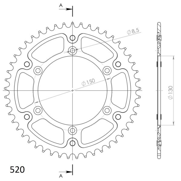 Supersprox Stealth Rear sprocket Red