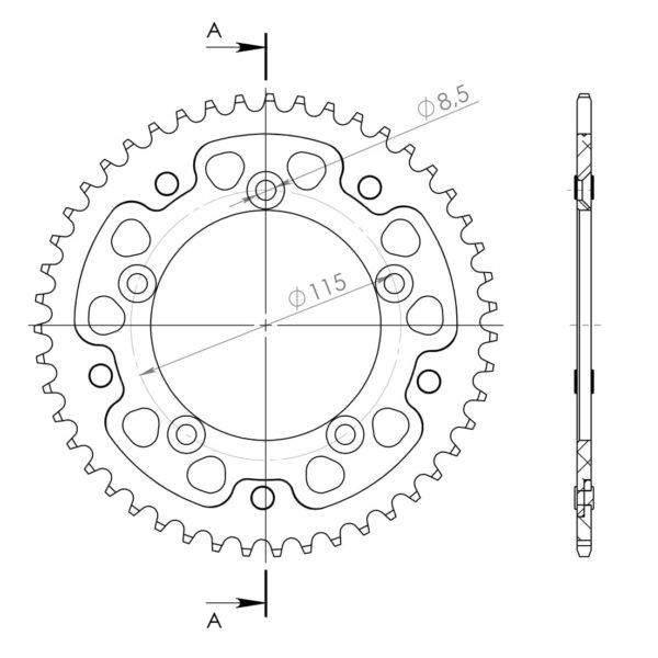 Supersprox Stealth Rear sprocket KTM SX65 46