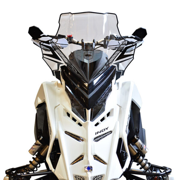 Powermadd Windshield Polaris Matryx Mid (18") Clear w/Black Graphics