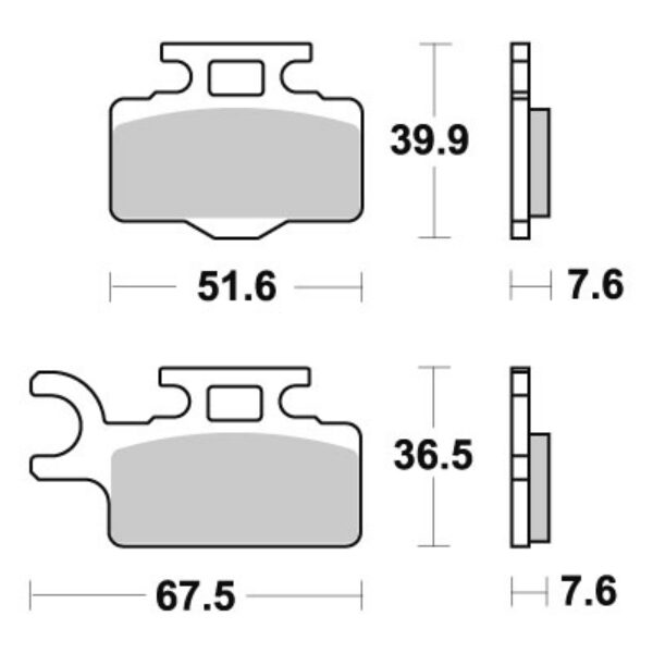 Sbs Brakepads Carbon Silver