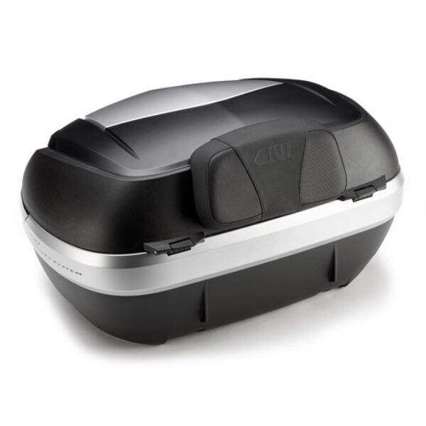 Givi Polyurethane backrest V47 covered in black simulated leather with GIVI logo