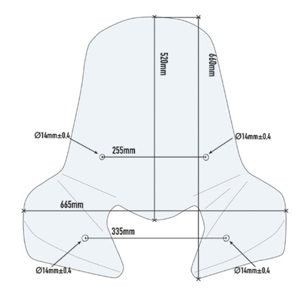 Givi Specific screen transparent with serigraphy 52 x 66.5 cm (H x W)