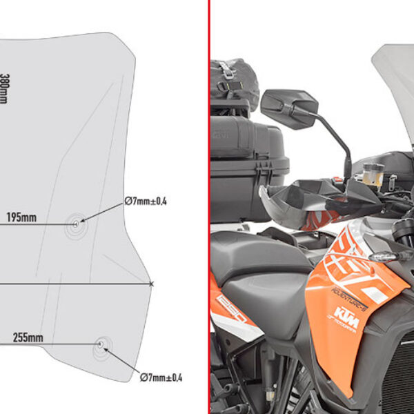 Givi Specific screen smoked 38 x 40 cm 1290 Adventure S / Adventure R (17)