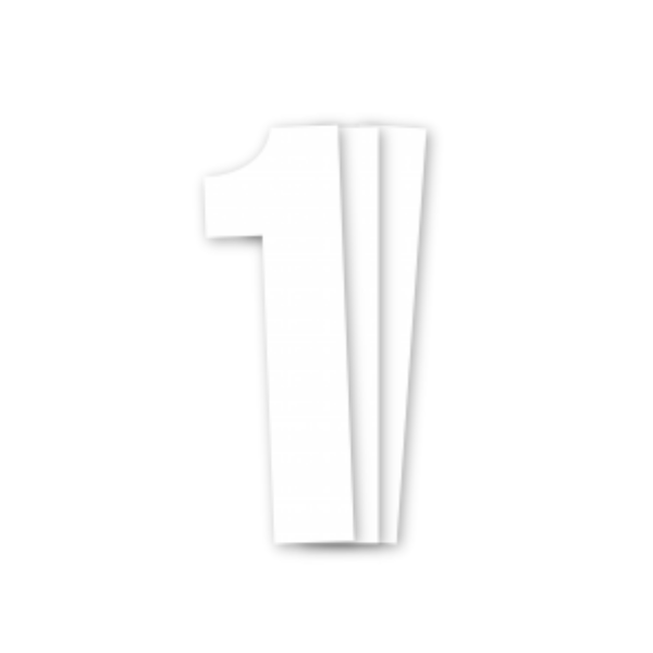 Blackbird Race Numbers White - pack of 3 cm.13X7 #1