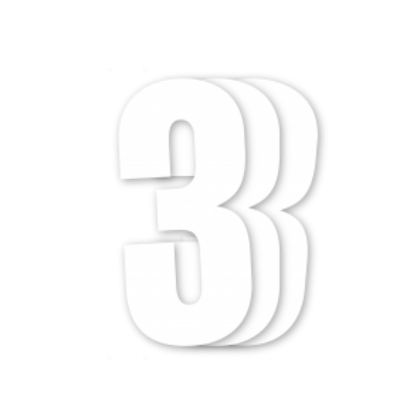 Blackbird Race Numbers White - pack of 3 cm.13X7 #3