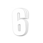 Blackbird Race Numbers White - pack of 3 cm.13X7 #6