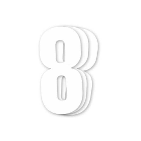 Blackbird Race Numbers White - pack of 3 cm.13X7 #8