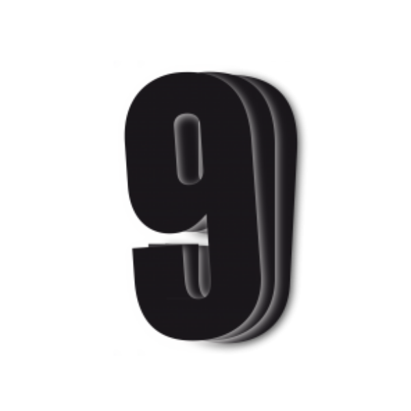 Blackbird Race Numbers Black - pack of 3 cm.13X7 #9