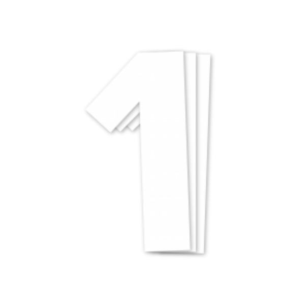 Blackbird Race Numbers White - pack of 3 cm.16x7.5cm #1