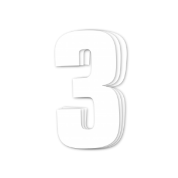 Blackbird Race Numbers White - pack of 3 cm.16x7.5cm #3