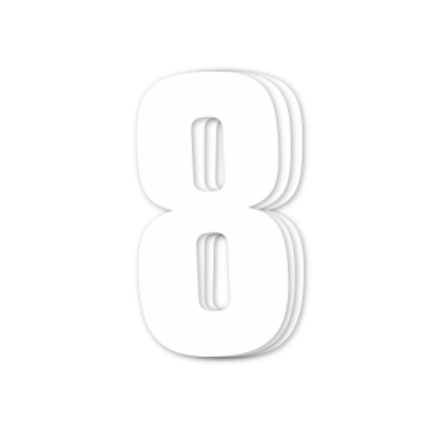 Blackbird Race Numbers White - pack of 3 cm.16x7,5cm #8