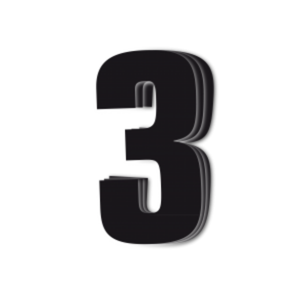 Blackbird Race Numbers Black - pack of 3 cm.16x7.5cm #3