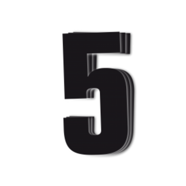 Blackbird Race Numbers Black - pack of 3 cm.16x7.5cm #5