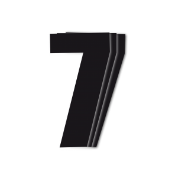Blackbird Race Numbers Black - pack of 3 cm.16x7.5cm #7