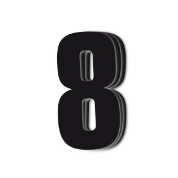 Blackbird Race Numbers Black - pack of 3 cm.16x7.5cm #8