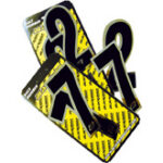 Blackbird Race Numbers Chrome pack of 3 cm.15X7 #0