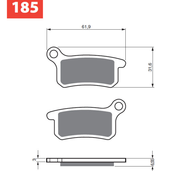 GOLDFREN Brake Pads 185 Ceramic Carbon K1