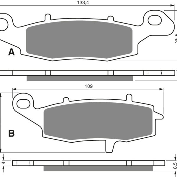 GOLDFREN Brake Pads 104 Ceramic carbon AD