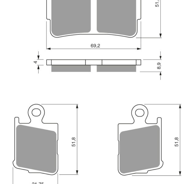 GOLDFREN Brake Pads 298 Ceramic Carbon AD