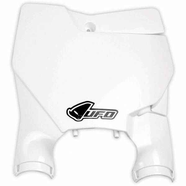 UFO Stadium Front number plate KTM 125/450 SX/SX-F 16-22 White 047