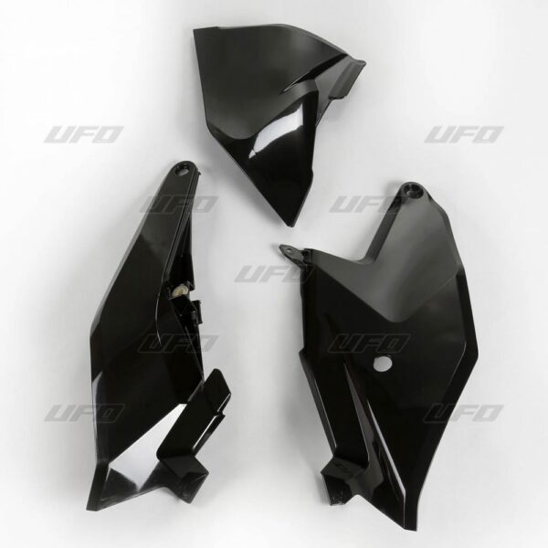 UFO Side number plates + left airbox cover KTM SX85 18-24 Black 001