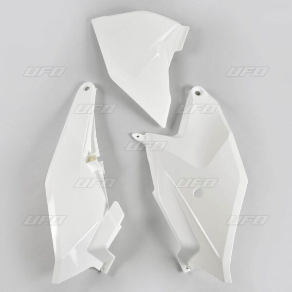 UFO Side number plates + left airbox cover KTM SX85 18-24 White 047