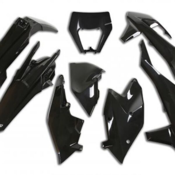 UFO Plastic kit 6-parts Black 001 KTM EXC/EXC-F 125-500 17-19