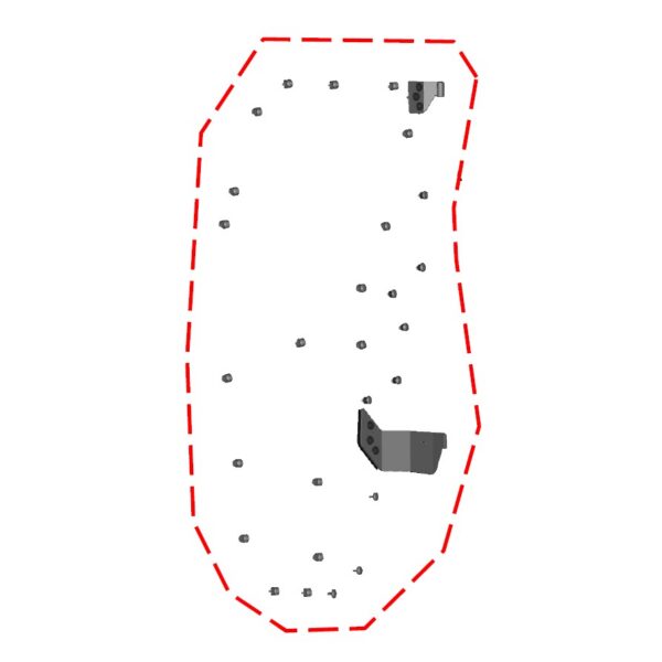 DFK Door hinge + door fastener kit Left Polaris Ranger 570 Midsize 2022->