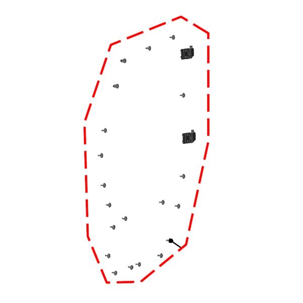 DFK Left Door Hinges and fixing kit CFMoto Zforce 550/800