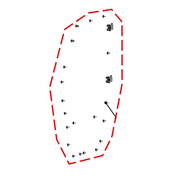 DFK Right Door Hinges and fixing kit CFMoto Zforce 550/800