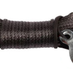 Bronco Synthetic winch rope w hook 6.0mm x 20m black breaking strenght 5000kg