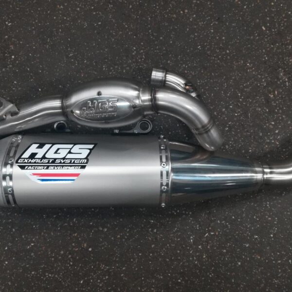 HGS Exhaust system 4T New design  Complete set RMZ450 18-.. Steel cap