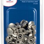 set 15 stud press fasteners blister