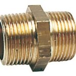 Brass double nipple 3/8
