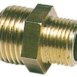 Brass double nipple 1/4" x 3/8