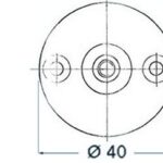 Base with pin Ø 6mm