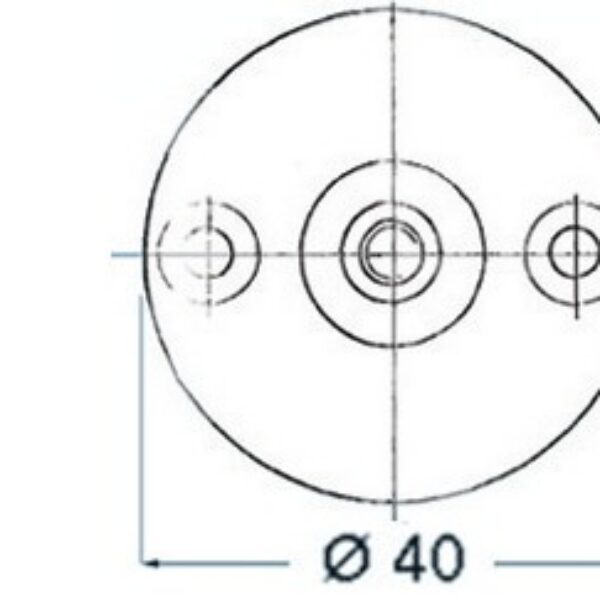 Base with pin Ø 6mm