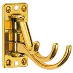 3-hook coat hanger chromed brass 73x36 mm