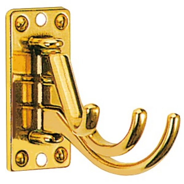 3-hook coat hanger chromed brass 73x36 mm