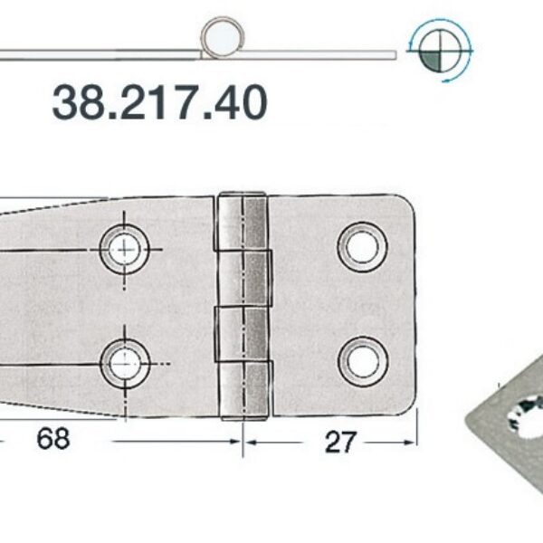 S.S hinge 95x39mm