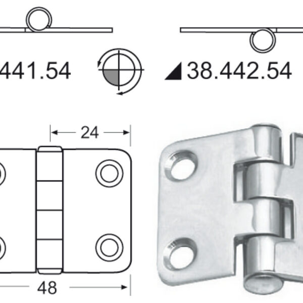 hinge w/release pin 48x37