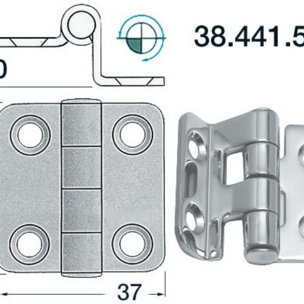 embossed hinge SS 37x37