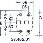 hinge 78x56mm 3mm screws