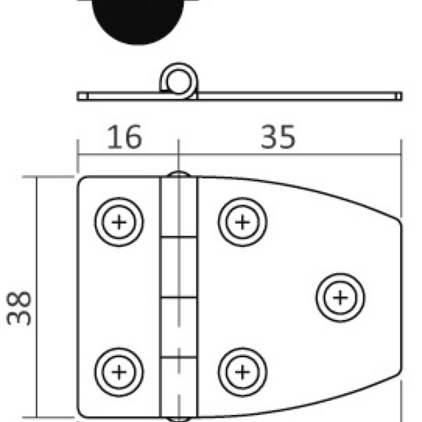 S.S hinge 51x27 mm