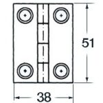 S.S blind hinge 51x38 mm rect