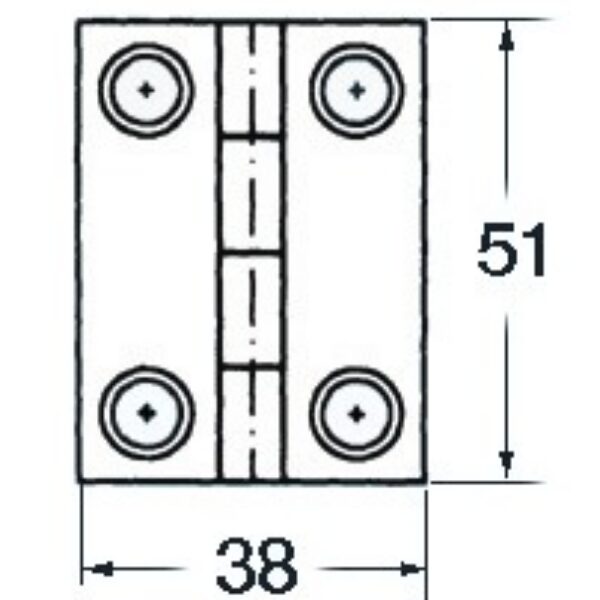 S.S blind hinge 51x38 mm rect