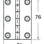 S.S blind hinge 76x51 mm rect