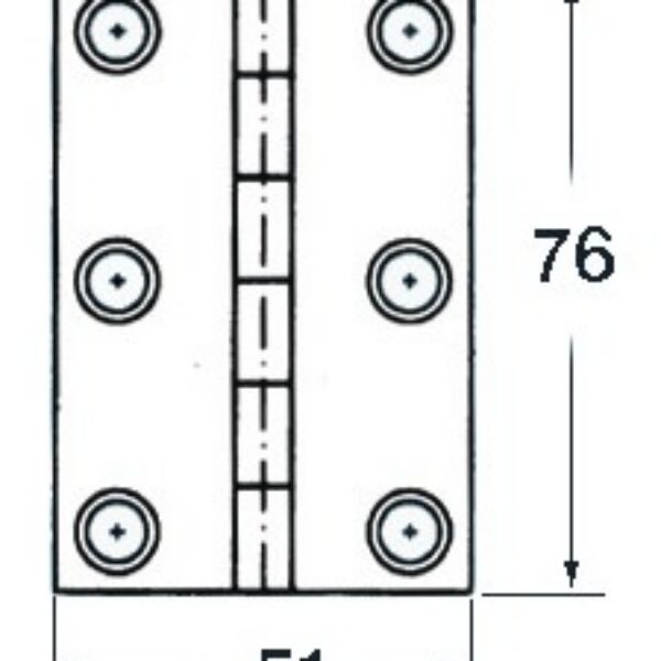 S.S blind hinge 76x51 mm rect